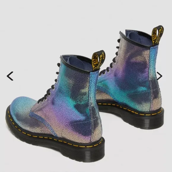 DR. MARTENS, 1460, Purple Rainbow Ray, Women’s Size 6, Iridescent Lace-Up Boot