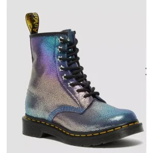 DR. MARTENS, 1460, Purple Rainbow Ray, Women’s Size 6, Iridescent Lace-Up Boot