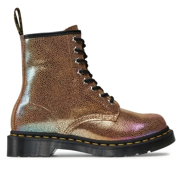 Dr. Martens 1460 Rainbow Ray Suede Combat Boots Brown Size 6