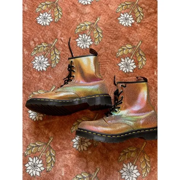 Dr. Martens 1460 Ray Suede Rainbow Boots Size 10