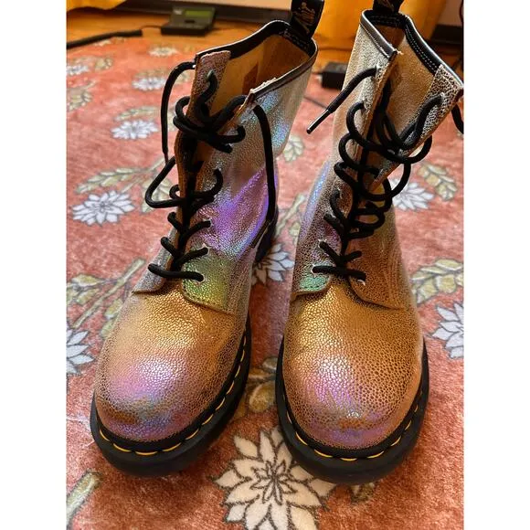 Dr. Martens 1460 Ray Suede Rainbow Boots Size 10