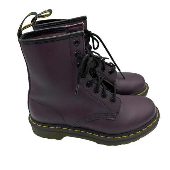 Dr Martens 1460 Women's Smooth Leather Lace Up Boots in Purple Size 6