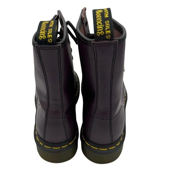 Dr Martens 1460 Women's Smooth Leather Lace Up Boots in Purple Size 6