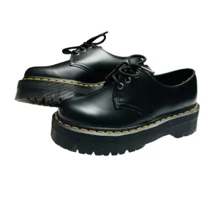 Dr. Martens 1461 Quad Black Polished Smooth Black Air Cushion Sole Size 6 Men
