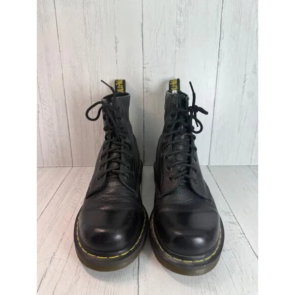 Dr Martens Black 1460 Boots Leather 8 Hole Lace Up Mns 10 Wms 11 Pascal Soft