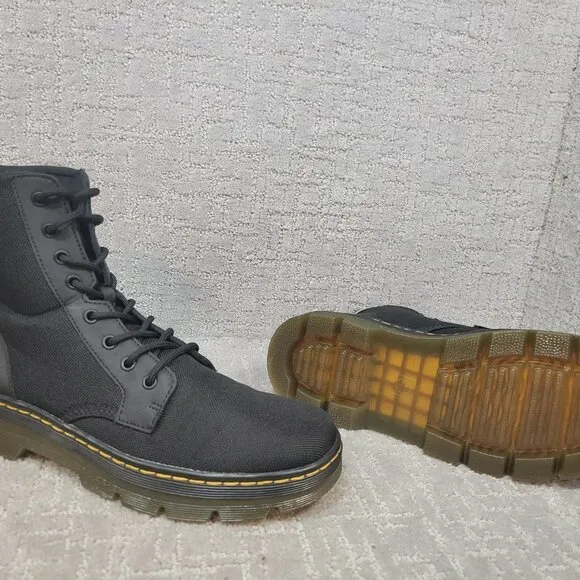 Dr. Martens Combs AW004 Unisex Adults Size US M10 L11 Black Lace Up Combat Boot