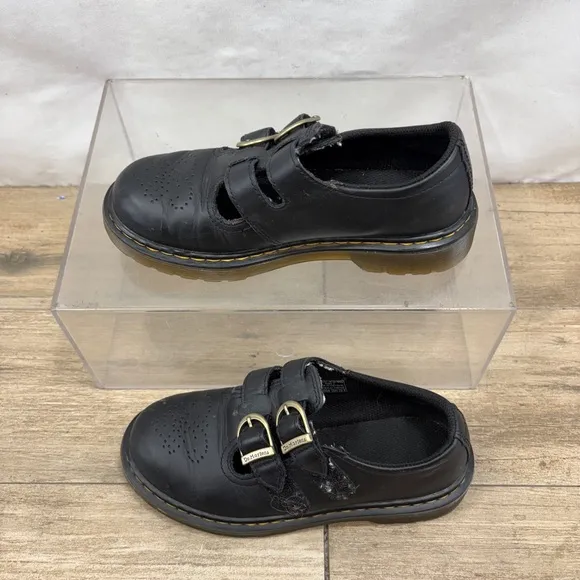 Dr. Martens Doc 8065 J Smooth Leather Mary Jane Girls Youth Size 2 Hook and Loop