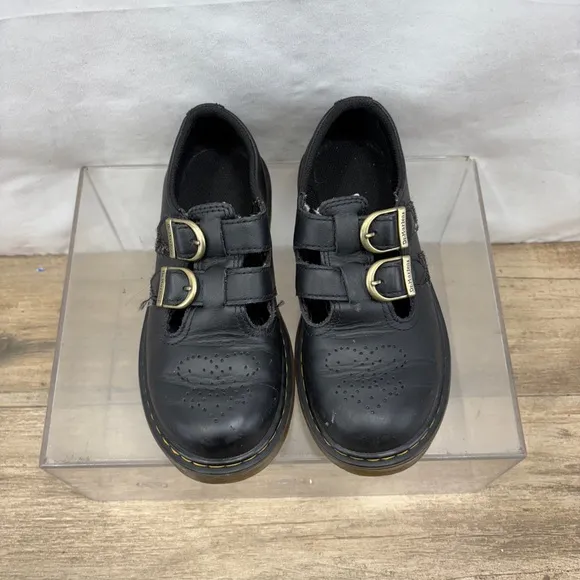 Dr. Martens Doc 8065 J Smooth Leather Mary Jane Girls Youth Size 2 Hook and Loop