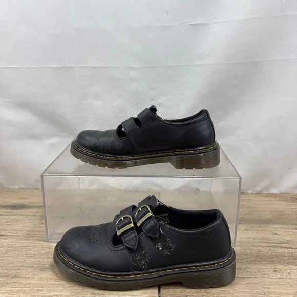 Dr. Martens Doc 8065 J Smooth Leather Mary Jane Girls Youth Size 2 Hook and Loop