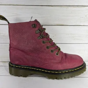 Dr Martens Doc Luana Combat Boots Womens Size 7 Burgundy Leather 7-Eye