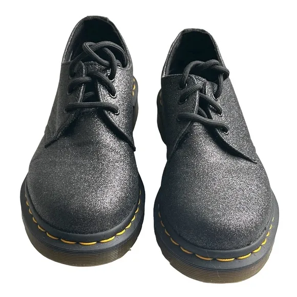 Dr. Martens Doc Martens 1461 Black Glitter Lace Up Unisex Shoes US Size 6