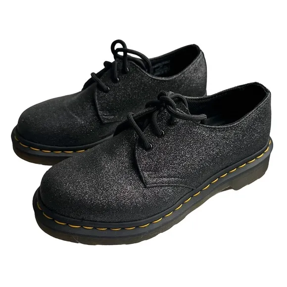 Dr. Martens Doc Martens 1461 Black Glitter Lace Up Unisex Shoes US Size 6