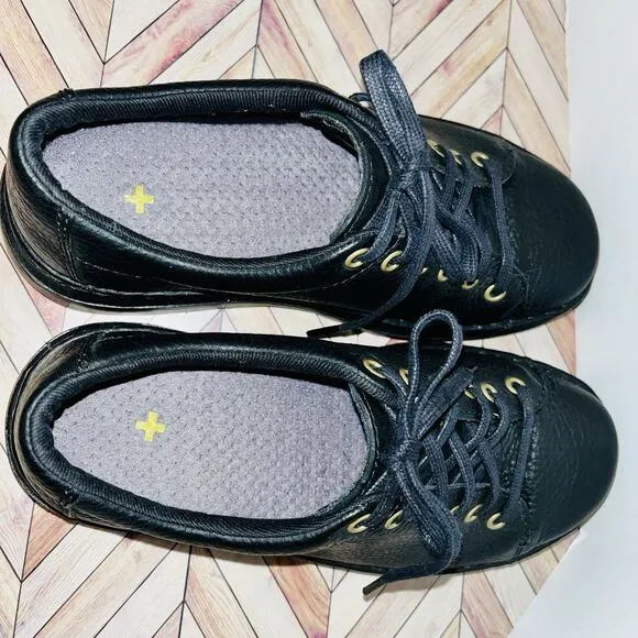 Dr. Martens Healy M 7 W 8 Oxford Shoes Black Pebble Leather Casual Chunky 90s