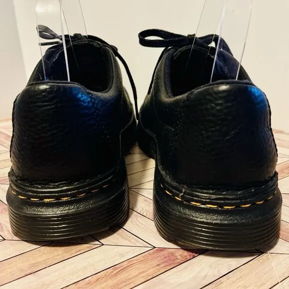 Dr. Martens Healy M 7 W 8 Oxford Shoes Black Pebble Leather Casual Chunky 90s