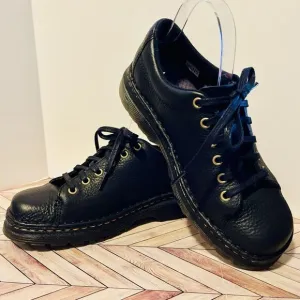 Dr. Martens Healy M 7 W 8 Oxford Shoes Black Pebble Leather Casual Chunky 90s