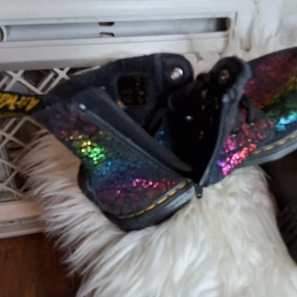 Dr. Martens iridescent croc pascal 1460 lace/ zip combat boots 3