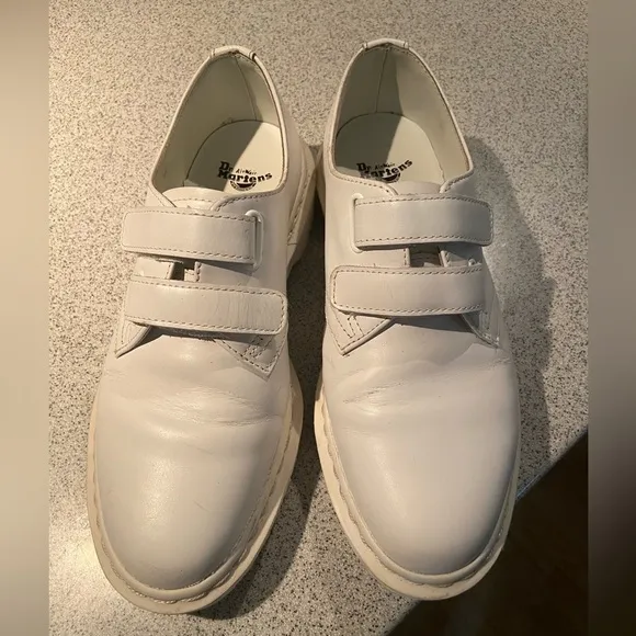 Dr. Martens Laureen Venice Women Size 8 White Leather Fashion Derby Shoes