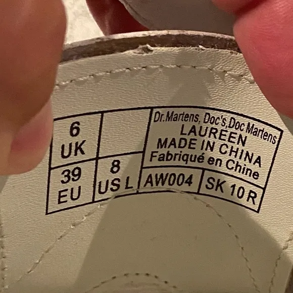 Dr. Martens Laureen Venice Women Size 8 White Leather Fashion Derby Shoes