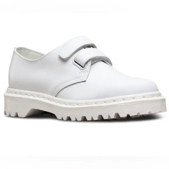 Dr. Martens Laureen Venice Women Size 8 White Leather Fashion Derby Shoes
