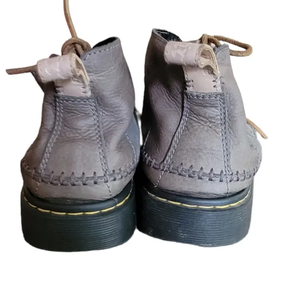 DR. MARTENS Leather and Suede Chukka Boots Gray 7