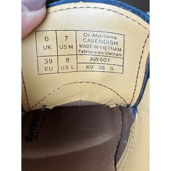 Dr Martens, Mens Cavendish Air Cushion Shoes, Navy, Size 7M