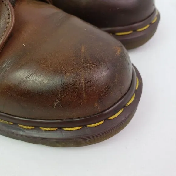 Dr Martens Original Kids Size 2Y Brown Leather Made In England Oxford Shoes
