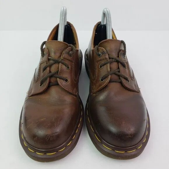 Dr Martens Original Kids Size 2Y Brown Leather Made In England Oxford Shoes