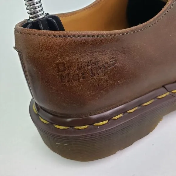 Dr Martens Original Kids Size 2Y Brown Leather Made In England Oxford Shoes