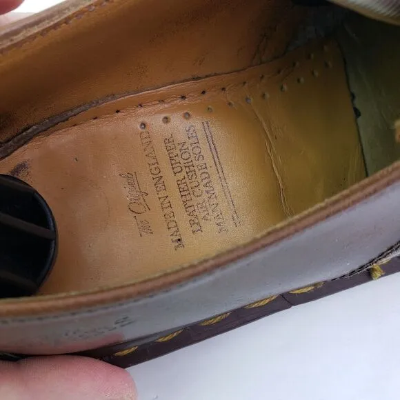 Dr Martens Original Kids Size 2Y Brown Leather Made In England Oxford Shoes