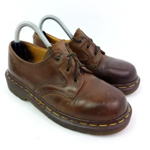 Dr Martens Original Kids Size 2Y Brown Leather Made In England Oxford Shoes