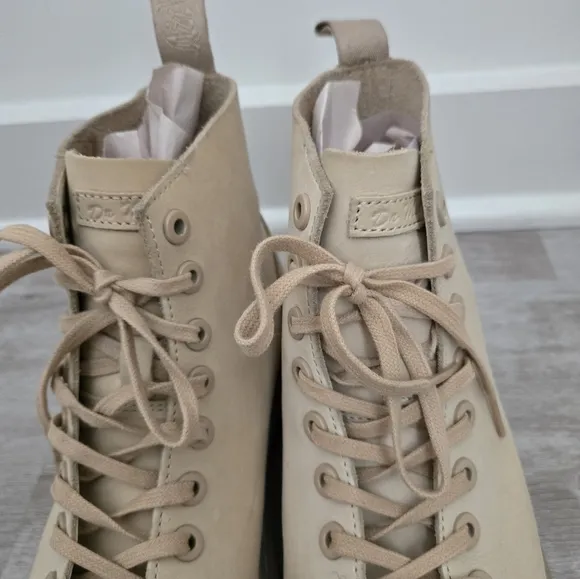 Dr. Martens Talib 8-Eye Raw Sand Stone Ankle Boots