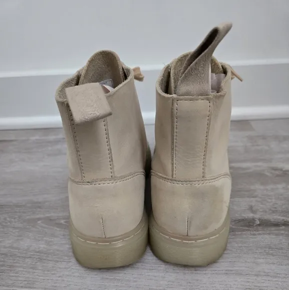 Dr. Martens Talib 8-Eye Raw Sand Stone Ankle Boots