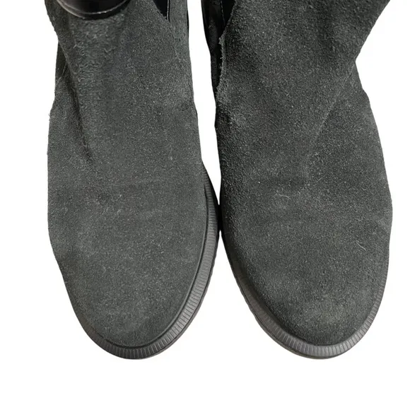 Dr. Martens Teresa Black Suede Leather Buckle Boots Size US 9