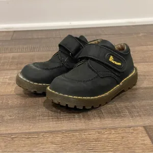 Dr. Martens Toddler Black Leather Suede Hook &amp; Loop SZ UK 8 US 9 England