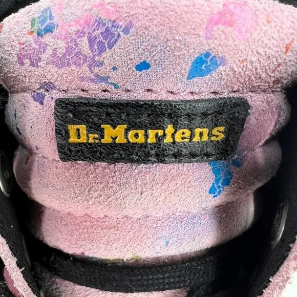 Dr Martens Womens Sheridan Pink Rainbow Burst Suede Soft Wair Size 8 L Boots