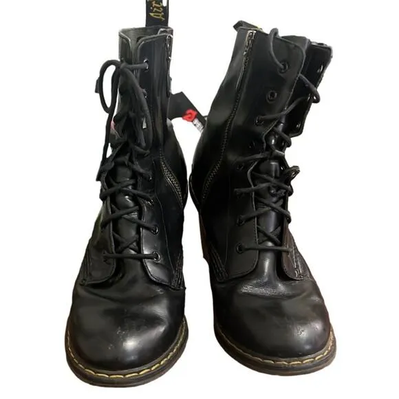 DR. MARTEN SADIE‎ HEEL LACEUP LEATHER BOOTS SIZE US L