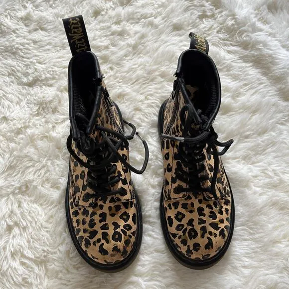 Dr.Martens 1460 J  Leopard print leather boots