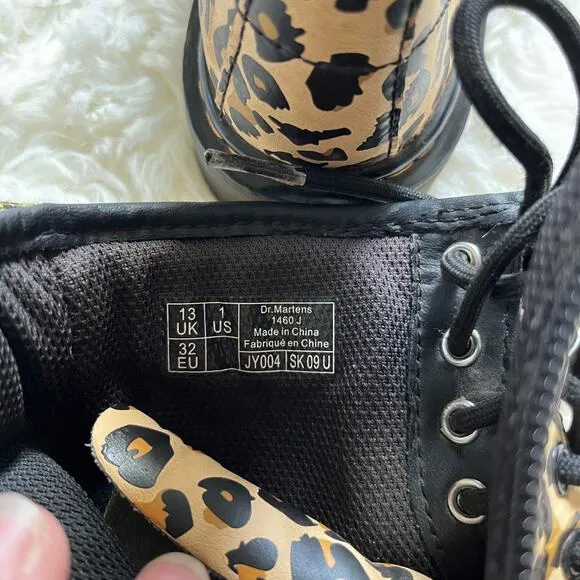 Dr.Martens 1460 J  Leopard print leather boots