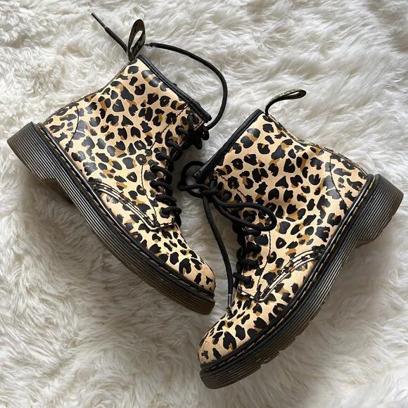 Dr.Martens 1460 J  Leopard print leather boots