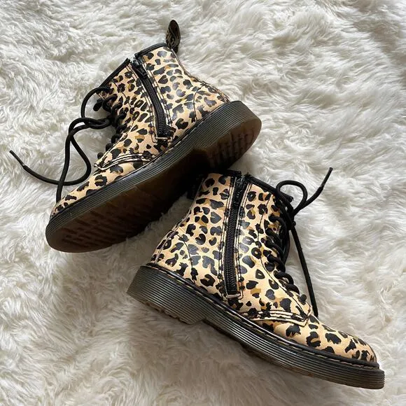 Dr.Martens 1460 J  Leopard print leather boots