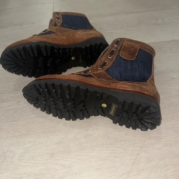 Dsquared2 Brown Suede Lace-Up Boots with Zipper