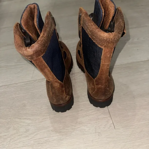 Dsquared2 Brown Suede Lace-Up Boots with Zipper