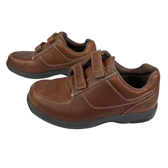 Dunham Velcro Strap Shoes Brown Leather Men's 9.5 Wide 6E 8009SB