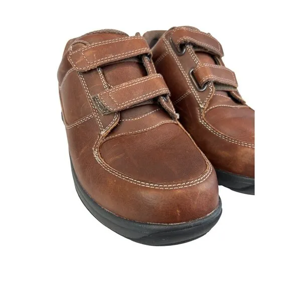 Dunham Velcro Strap Shoes Brown Leather Men's 9.5 Wide 6E 8009SB