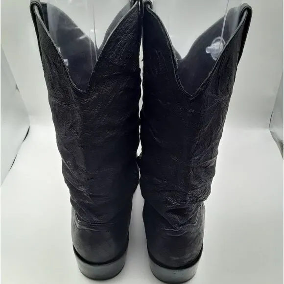 Durango Mens Leather Western Embroidered Boots Size 10 EE Black Color