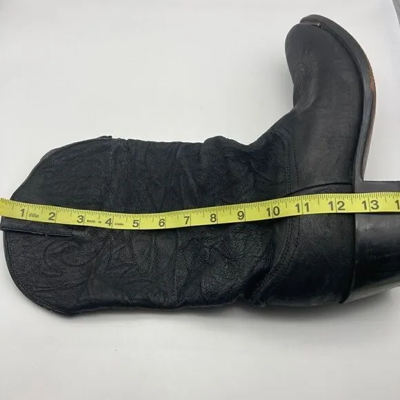 Durango Mens Leather Western Embroidered Boots Size 10 EE Black Color