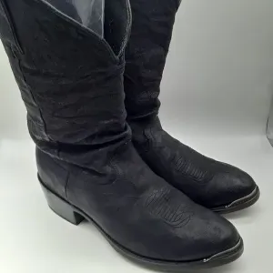 Durango Mens Leather Western Embroidered Boots Size 10 EE Black Color