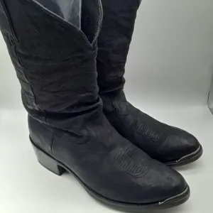 Durango Mens Leather Western Embroidered Boots Size 10 EE Black Color