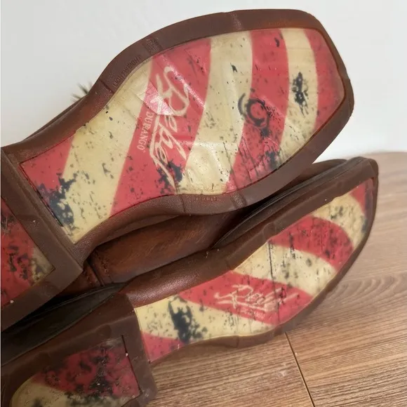 DURANGO Rebel Boots Mens 10.5 American Flag Patriot Brown Leather Western Cowboy