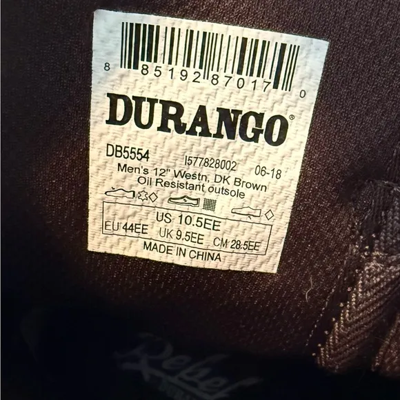 DURANGO Rebel Boots Mens 10.5 American Flag Patriot Brown Leather Western Cowboy